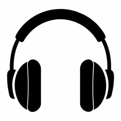 Black Headphones Silhouette Vector Art