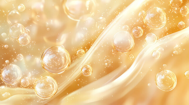Creamy, silken fabric with shimmering bubbles. ideal for beauty, luxury, or spa product promotions. Silken. Illustration