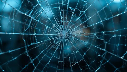 Shattered Glass Abstract Blue Pattern Design