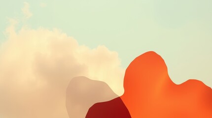 Sunset Hues: Abstract art of cloudscape in warm sunset colors 