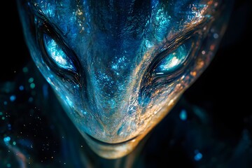 Close Encounter: Glowing Alien Face