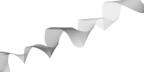 Abstract wavy lines flowing curve gradient color on transparent background. Abstract white background colorful lines. modern wavy stripes on white background isolated.