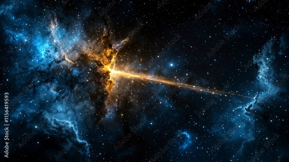 Aufkleber Galactic explosion of stars and cosmic wonders outer space digital art night sky wide angle dazzling universe