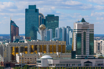Fototapeta premium View of the central part of the capital of Kazakhstan, Astana, with the government building