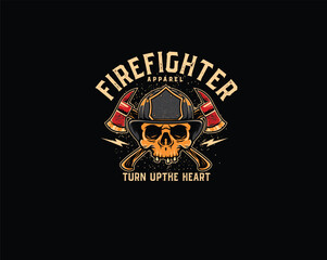 Skull firefighter mascot illustration