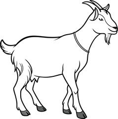 Goat outline vector and illustration line art design on a white background.