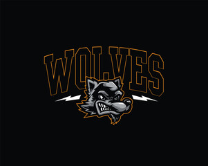 Wolves head sport mascot illustration