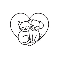 valentines day line art design