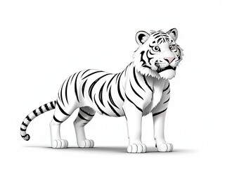 Obraz premium 3d rendered illustration of an character tiger isolated on white background