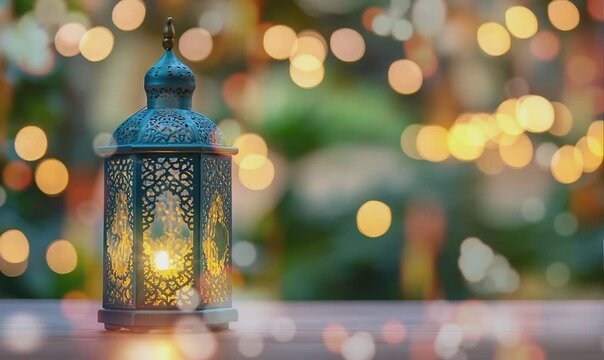 Eid mubarak and ramadan kareem greeting background with beautiful islamic lantern