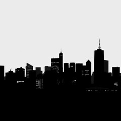 Naklejka premium Modern city skyline black and white city silhouette city. skyline silhouette. cityscape illustration architecture city 