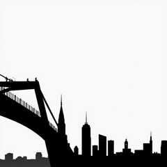 Obraz premium Cityscape silhouette cityscape illustration architecture city. skyline silhouette. cityscape illustration architecture city 