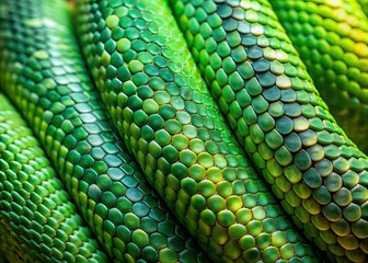 Obraz premium Green Snake Skin Texture Bird's Eye View: High-Resolution Macro Photography