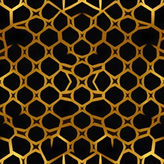 Obraz premium Golden Honeycomb Geometric Pattern