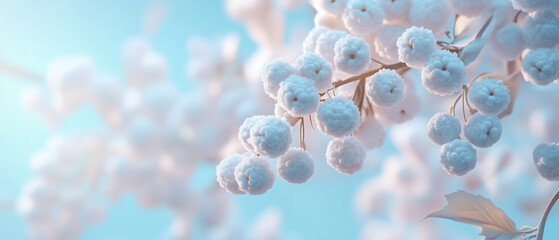 Dreamy White Flowers on a Branch.