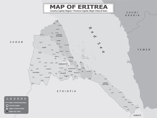 African Countries Geography Political map. Political map of country with capital, province or state capital, major cities and town.