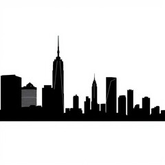 Fototapeta premium Wallpaper silhouette of city buildings isolated on a white background. skyline silhouette. cityscape illustration architecture city 