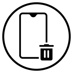 Obraz premium trash glyph icon