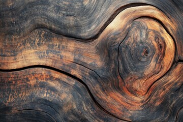 Obraz premium Rustic wooden plank surface with detailed grain and knots conveying warmth