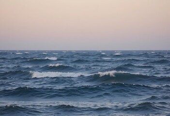 Fototapeta premium Ocean Waves Rolling Under a Calm Sky