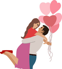 couple in love hugging or couple in love