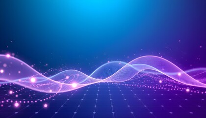 Abstract Purple and Blue Wave Background