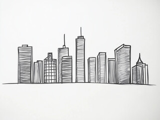 Obraz premium Illustration of a city scape, on white background