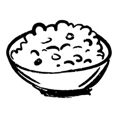 Illustration of an Japan Streetfood Rice Handdrawn