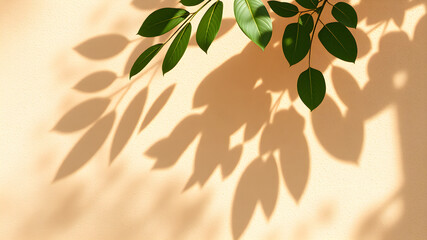 Sunlight and Shadowplay, Leafy Patterns on Beige