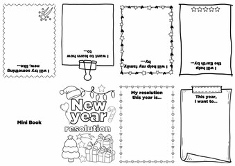 Create a fun New Year Resolution Minibook! Kids can set goals, color, and design their own minibook. Perfect for classroom activities, homeschool projects, or family crafting time.