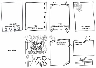 Create a fun New Year Resolution Minibook! Kids can set goals, color, and design their own minibook. Perfect for classroom activities, homeschool projects, or family crafting time.