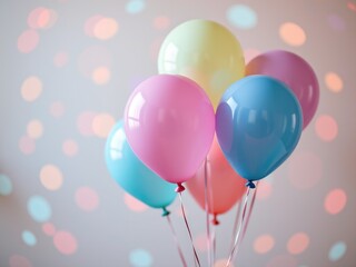 Pastel Balloons Party Decoration Festive Celebration Birthday Background