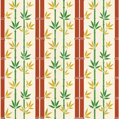 Bamboo Fortune Stripes: Minimalist Chinese New Year Fabric Design