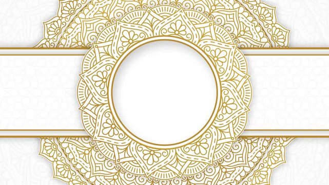 islamic white background luxury gold geometric ornament pattern footage video animation