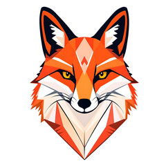 Geometric Fox Head icon Illustration with Modern Polygonal Design, generative AI