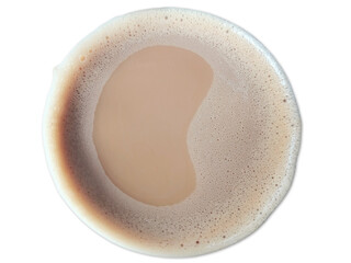 Close up view chocolate coffee foam, perfect 