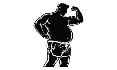 Dad bod Silhouette vector