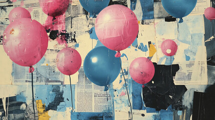 colorful balloons in graffiti