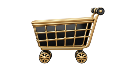 Luxury Gold Shopping Cart Ecommerce, Online Retail, Black Friday