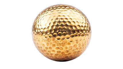 Golden Golf Ball Ornament Luxury, Sport, Decor, Brass, Dimpled, Sphere