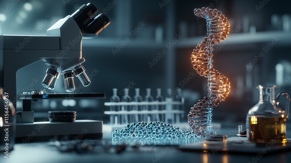 Poster innovative healthcare research event laboratory scientific visualization high-tech environment close