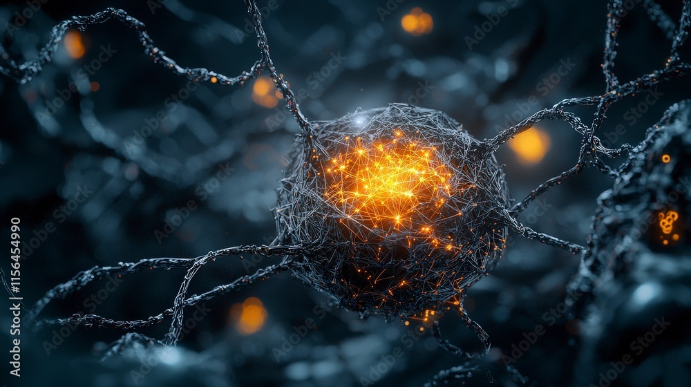 Poster Dynamic visualization of deep learning algorithms in neural networks abstract environment digital art scientific concept