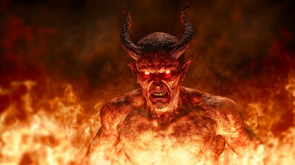 Infernal Being: A Digital Depiction of the Devil in Flames
