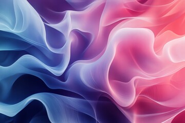 Obraz premium A colorful, flowing piece of fabric with blue, pink, and purple colors. The fabric is very long and has a very smooth texture