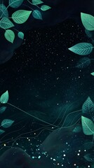 Obraz premium Digital Rendered Background of Green and Blue Hues with Abstract Growth and Sustainability Elements