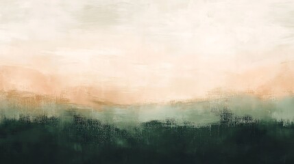 Fototapeta premium Serene Digital Painting: Softly Blending Earthy Hues Landscape Illustration. AI Generated