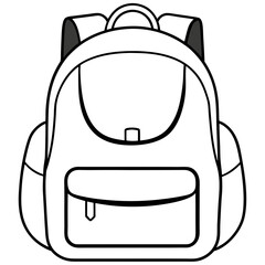 Backpack Line Art Vector Design