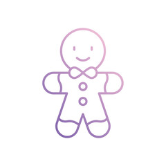 Gingerbread Man icon isolated on a white background. Vector illustration.