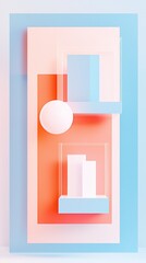 Abstract Pastel Geometric Shapes  Modern Minimalist Design Background