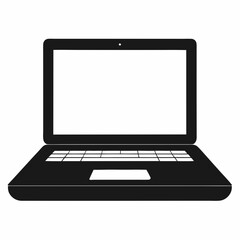 Laptop Black Silhouette Vector Art